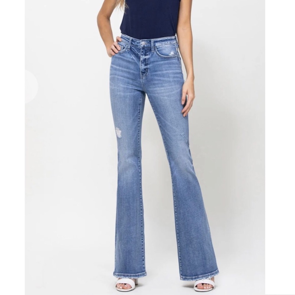 Flying Monkey Levine Distressed Flare Jeans F4217